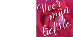 Valentijnskaart met thee - roze roos liefste