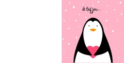 VALENTIJNSKAART MET THEE - PINGUIN IK LIEF JOU