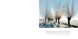 Winterlandschap kerstkaart met winter thee