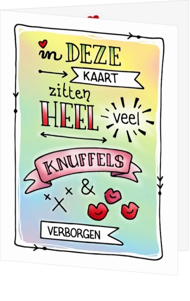 Liefdeskaart knuffels en kusjes verborgen