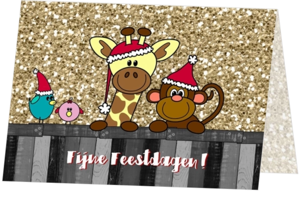 kerst dieren glitter