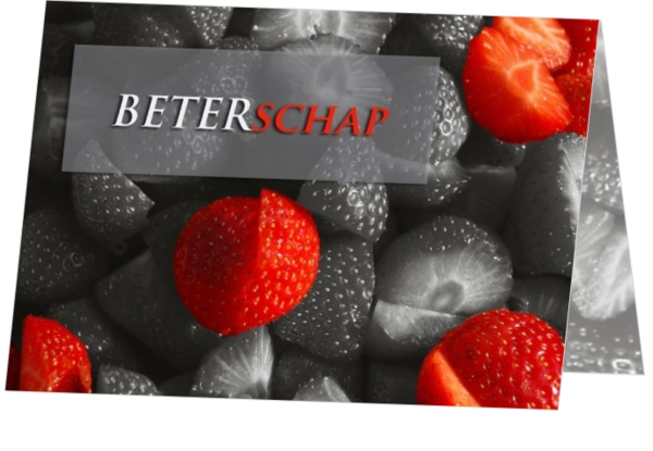 beterschap aardbeien grijs en rood