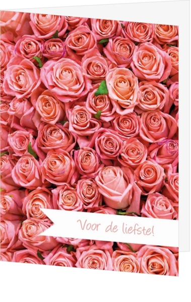 Liefdeskaart roze rozen