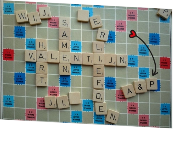 Liefdeskaart scrabble woordenkaart