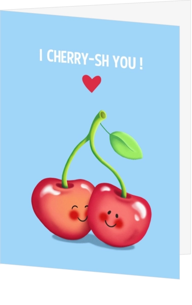 Liefdeskaart cherry kersen