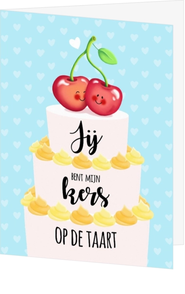 Liefdeskaart kers op de taart