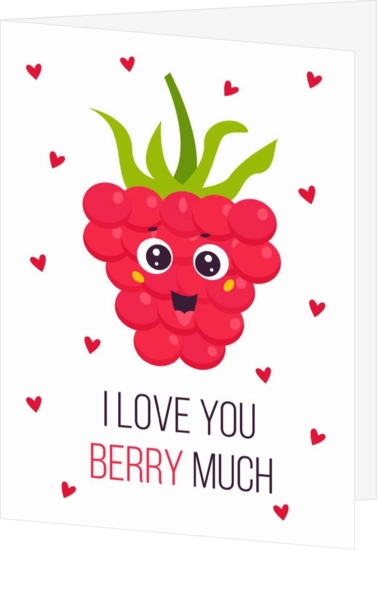 Liefdeskaart I love you berry much