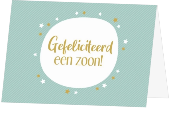 Geboorte felicitatie kaart jongen streep