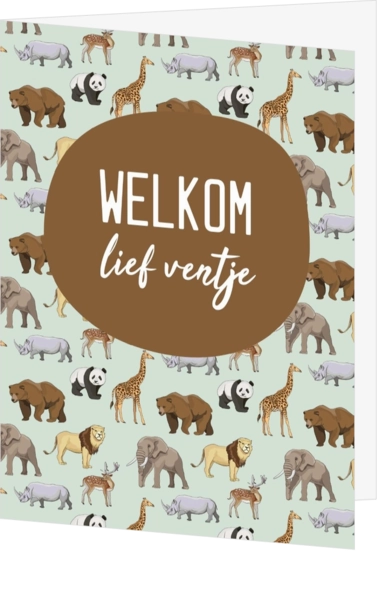 Geboorte felicitatiekaart dieren