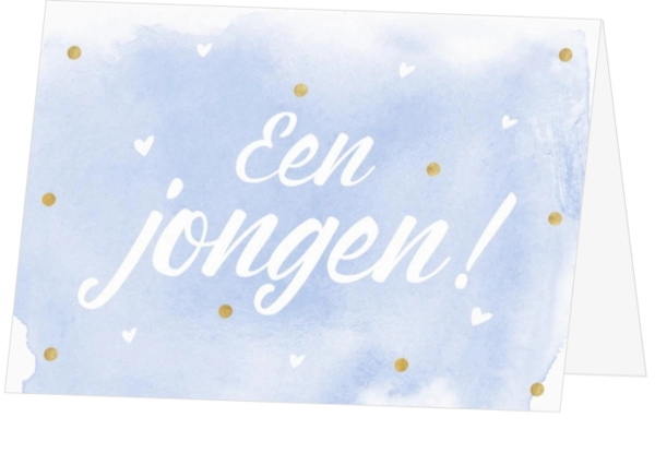 Felicitatiekaart jongen aquarel blauw 