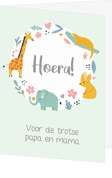 Geboorte felicitatiekaart baby geboren