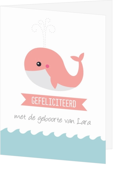 Felicitatie geboorte meisje walvis