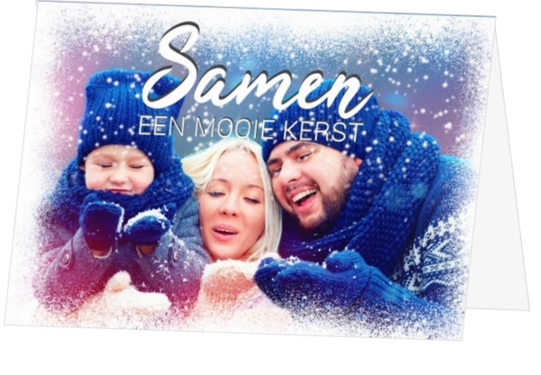 Kerstkaart samen een mooie kerst met eigen foto