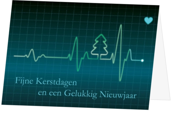 Kerstkaart met hartslag voor zorgsector