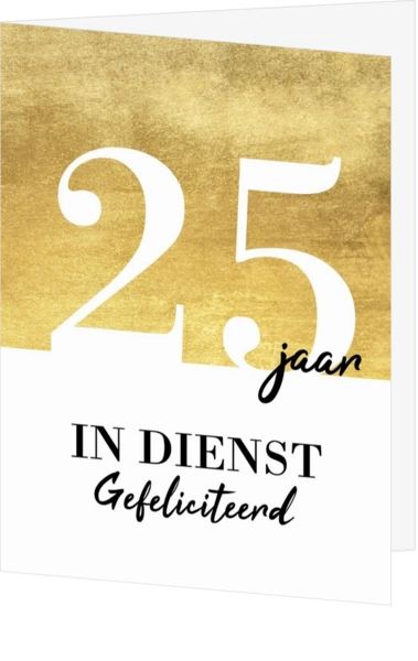 Jubileumkaart in dienst goud