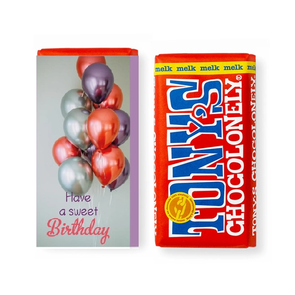 TONY CHOCOLONELY - Folie Ballonnen Rood, Paars en Zilver.