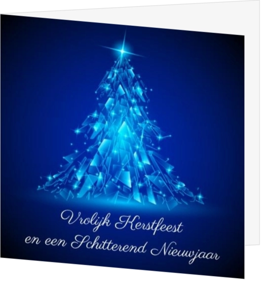 Blauwe kerstboom glas