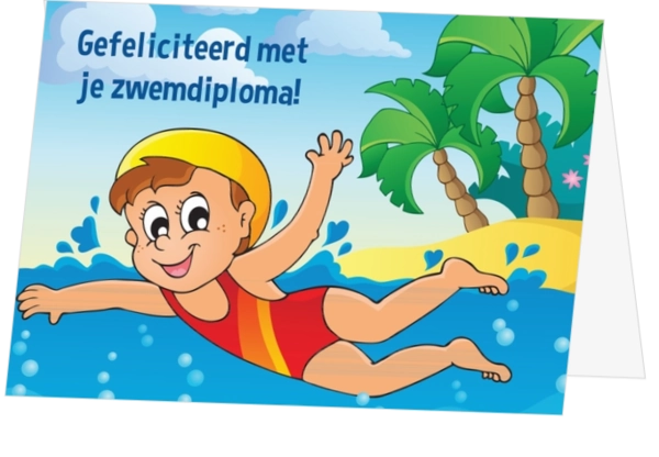 Zwemdiploma meisje in zee