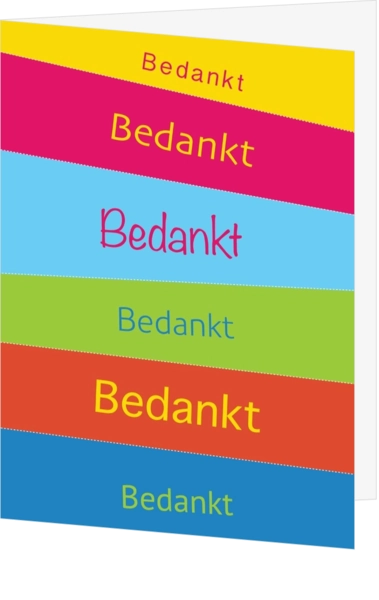 Bedankt kaart gekleurde vlakken bedankt