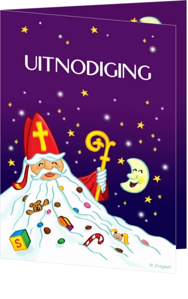 Sinterklaaskaart uitnodiging baard