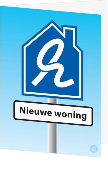 Verhuiskaart verkeersbord nieuwe woning