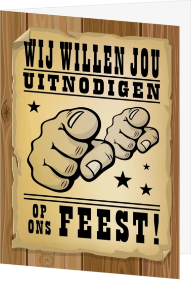 Uitnodigingskaart wanted jou!