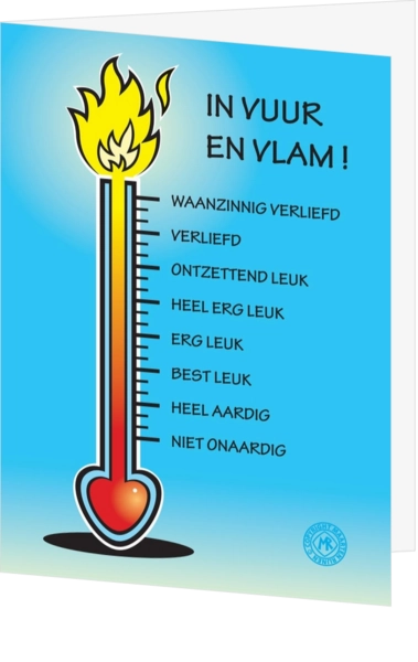 Felicitatiekaart huwelijk in vuur en vlam