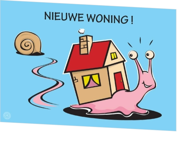 Verhuiskaart nieuwe woning slak