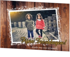 Kerstkaart foto hout