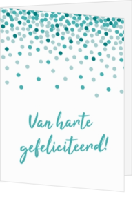 Verjaardagskaart confetti gefeliciteerd