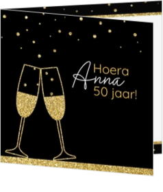 Uitnodiging - Proost met gouden bubbels 186049NL