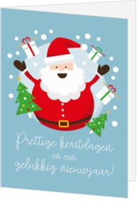 Kerstkaart vrolijke kerstman