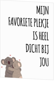 Liefdeskaart mijn favoriete plekje is heel dicht bij jou