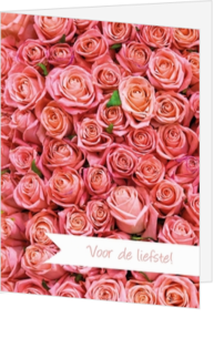 Liefdeskaart roze rozen