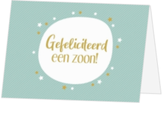 Geboorte felicitatie kaart jongen streep