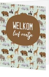 Geboorte felicitatiekaart dieren