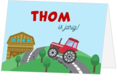 Verjaardagskaart met een tractor