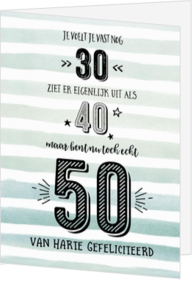 Verjaardagskaart echt 50