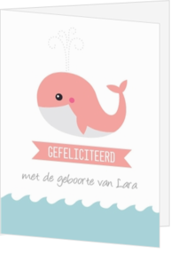 Felicitatie geboorte meisje walvis