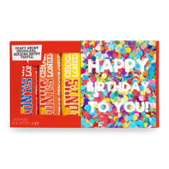 Tony's Chocolonely proeverij - confetti happy birhday to you