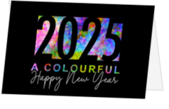 Kerstkaart - Colourful New Year