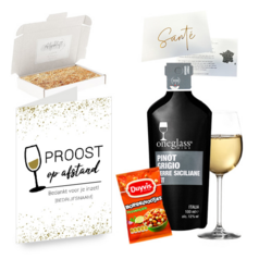 Borrel giftbox One glass Wine - Proost op afstand