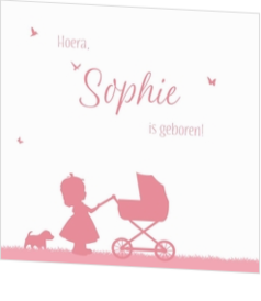 Poster 3 silhouet grote zus en baby zusje