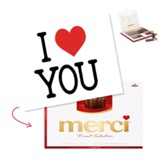 Merci chocolade doos I hart you