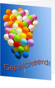 Verjaardagskaart ballonnen gefeliciteerd