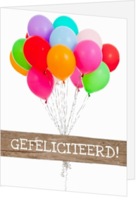 Verjaardagskaart kind ballonnen felicitatie