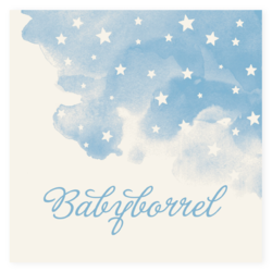 Babyborrel waterverf blauw