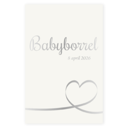 Babyborrel hart zilver