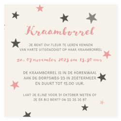 Kraamborrel - sterren meisjes silhouet