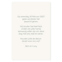 Save the date donkerblauw label